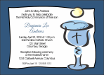 Chalice 2 Blue Full Bleed First Communion Invitation