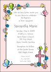 Flowers and Butterflies, Pink, First Communion Invitation