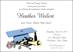 Graduation Announcement with Carolina Blue Colored Cap