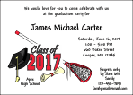 Graduation Invitation - Class of - Red and Black - Lacrosse