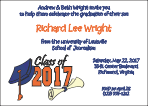 Graduation Invitation - Class of -Blue and Orange