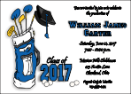 Graduation Invitation - Class of - Blue - Golf