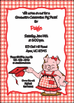 Graduation Invitation, Red Pig Pickin