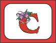 C Initial Christmas Holiday Note Card