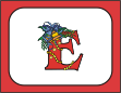 E Initial Christmas Holiday Note Card