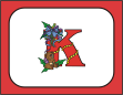 K Initial Christmas Holiday Note Card