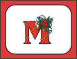 M Initial Chirstmas Holiday Note Card