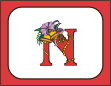 N Initial Christmas Holiday Note Card