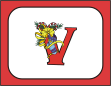 V Initial Chirstmas Holiday Note Card