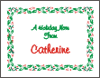 Holly Border Thank You Note Card