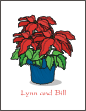 Poinsettia Thank You Note Card