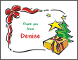 Present, Tree and Stars Thank You Note Card