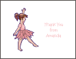 Ballerina Girl Thank You Card