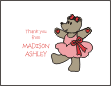 Bears and Hearts Valentines Thank You Card
