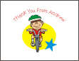 Boy Bike Party Thank You Card