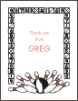 Bowling Sketch Thank You Card