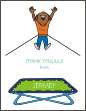Bungee Trampoline Boy (Brown Skin) Thank You Note Card
