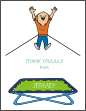 Bungee Trampoline Boy Thank You Note Card