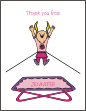 Bungee Trampoline Girl Thank You Note Card