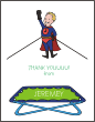 Bungee Trampoline Superhero Boy Thank You Note Card