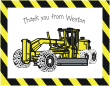 Construction Grader Thank You Card