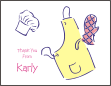 Cooking Party Girl Thank You Card