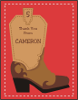 Cowboy Boot Thank You Card