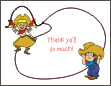 Cowboy and Cowgirl Thank You Card