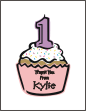 Cupcake 1 Girl Thank You Card