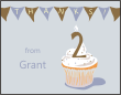 Cupcake Banner 2nd Birthday Thank You Card