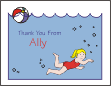 Diver Girl Thank You Card