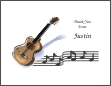 Guitar with Musical Notes Thank You Card