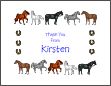 Horses Border Thank You Card