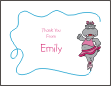 Ice Skating Hippo Thank You Card