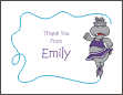 Ice Skating Hippo Thank You Card