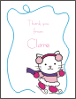 Ice Skating Kitten Thank You Card