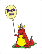 Monster With Balloon Thank You Card