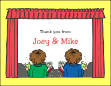 Movie Theater 2 Boys Thank You Card