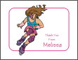 Roller Skating Girl 1 Thank You Card