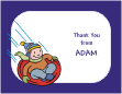 Sledding, Boy Thank You Card