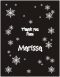 Snowflakes, Black Thank You Card