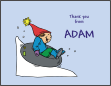 Snowtubing Boy Thank You Card