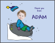 Snowtubing Boy Photo Thank You Card