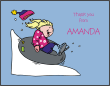 Snowtubing Girl Thank You Card