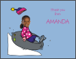 Snowtubing Girl Photo Thank You Card