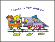 Train and Kids Thank You Card
