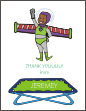Trampoline Rocket Boy (Brown Skin) Thank You Note Card