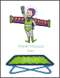 Trampoline Rocket Boy Thank You Note Card