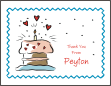 Valentine Cake 1 Thank You Card