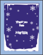 Winter Window, Navy Thank You Card